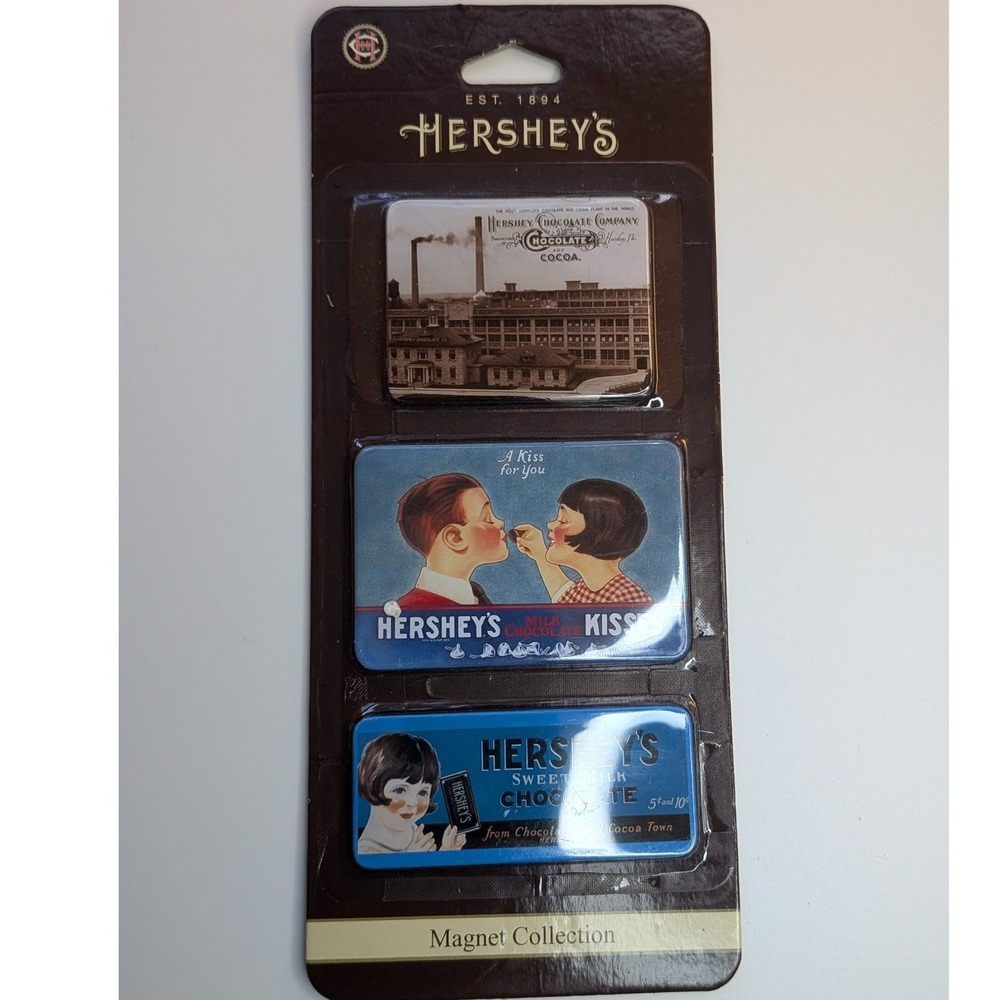 Hershey's Vintage Style Magnet Collection 3 Piece Set Factory Kisses Advertising